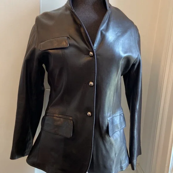 Saraco Josie Leather Blazer - Picture 2 of 10